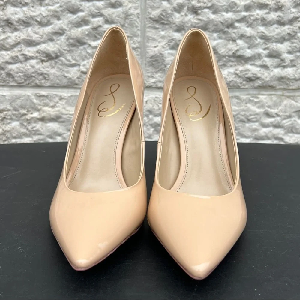 Sam Edelman Women’s Hazel Beige Blush Patent Leather Pump - Picture 3 of 8